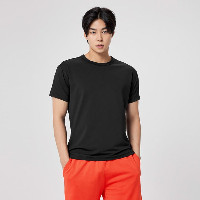 Men's Ice Feather Muscle Fit Short Sleeve_Black