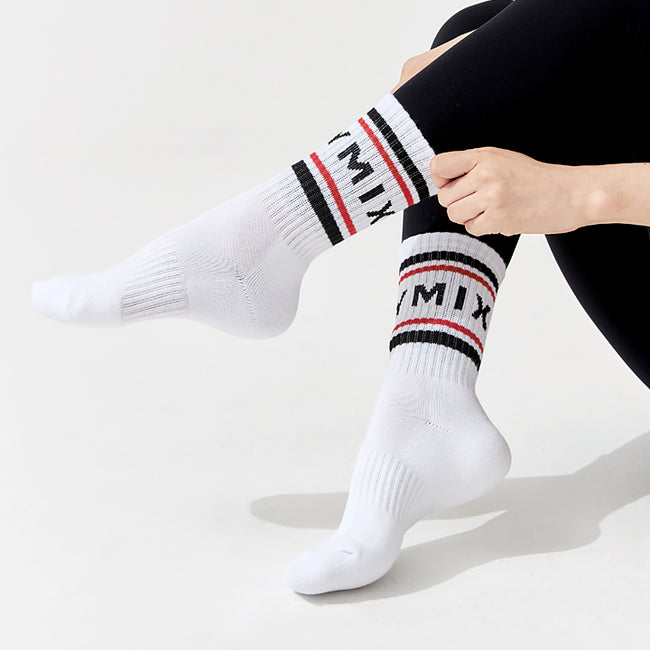 Lettering Crew Socks_White