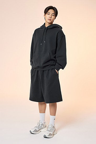 Small Letter Sweat Hoodie_Dark Gray