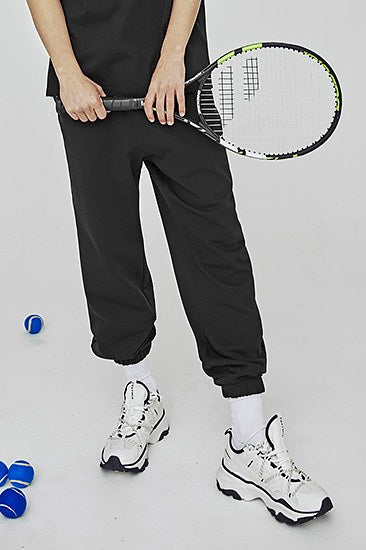 Small Letter Sweat Jogger Pants_Black