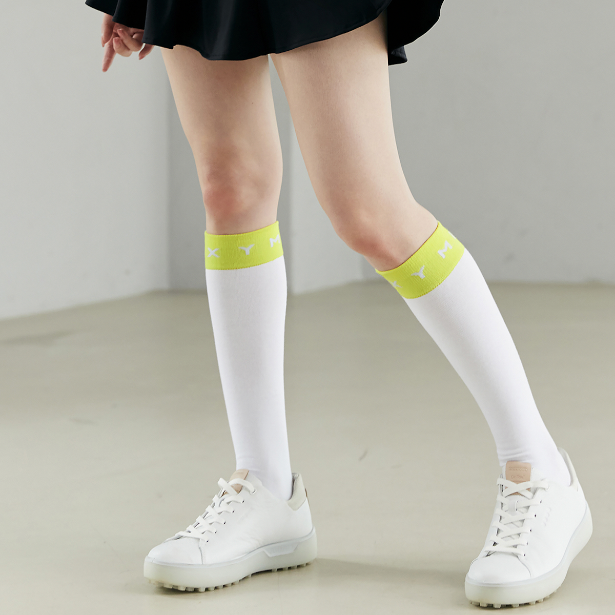 Field Big Logo Knee Socks_Shine Lime