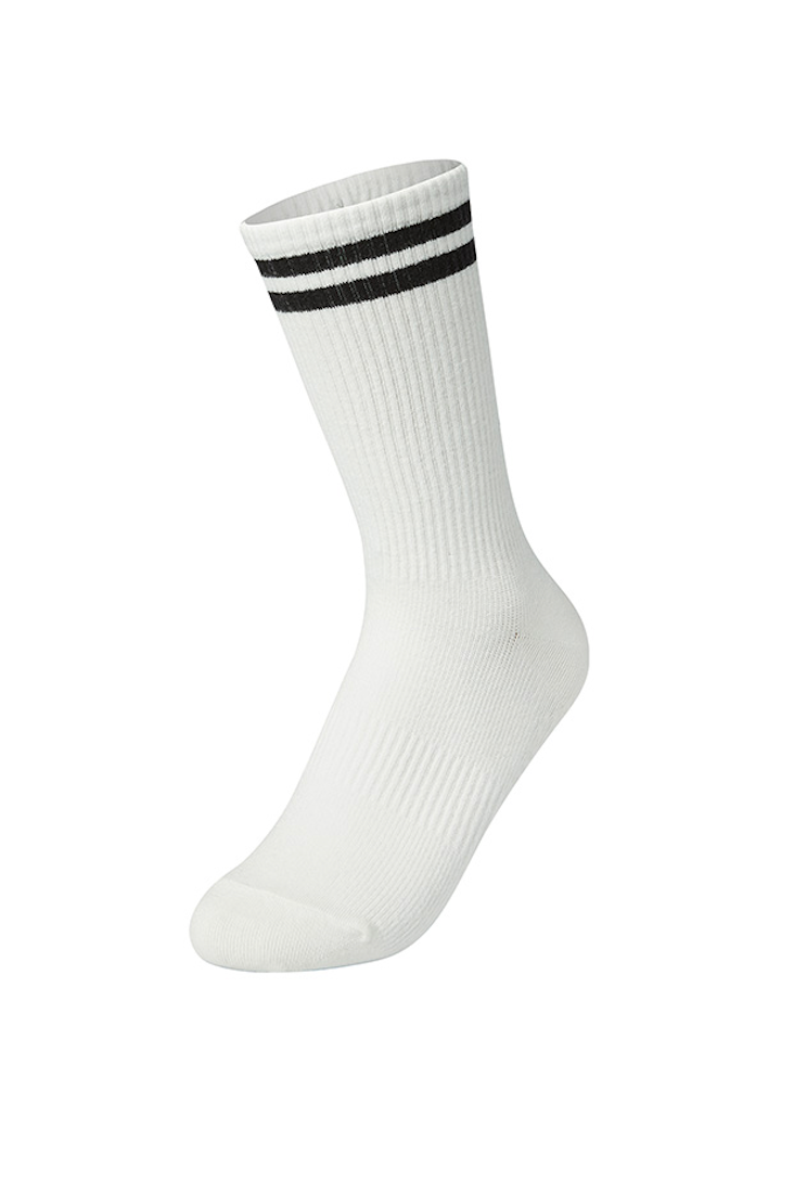 Non-Slip Line Crew Socks_Line Black