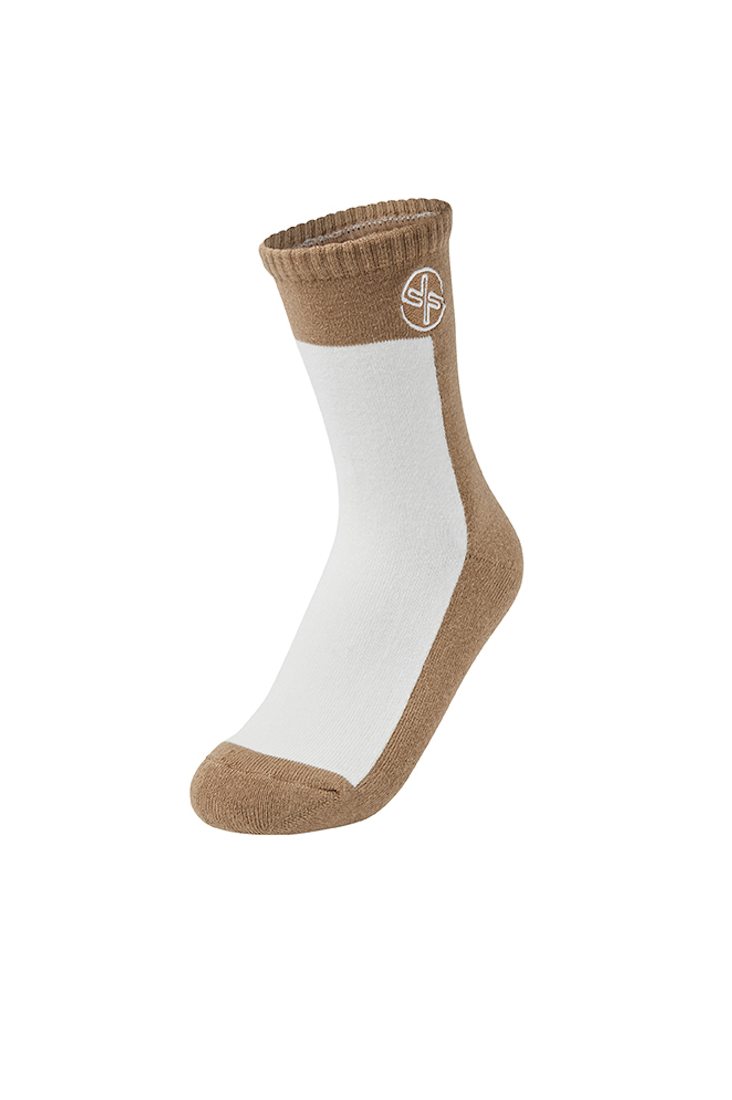 Colour Block Crew Socks_Hazlenut Brown
