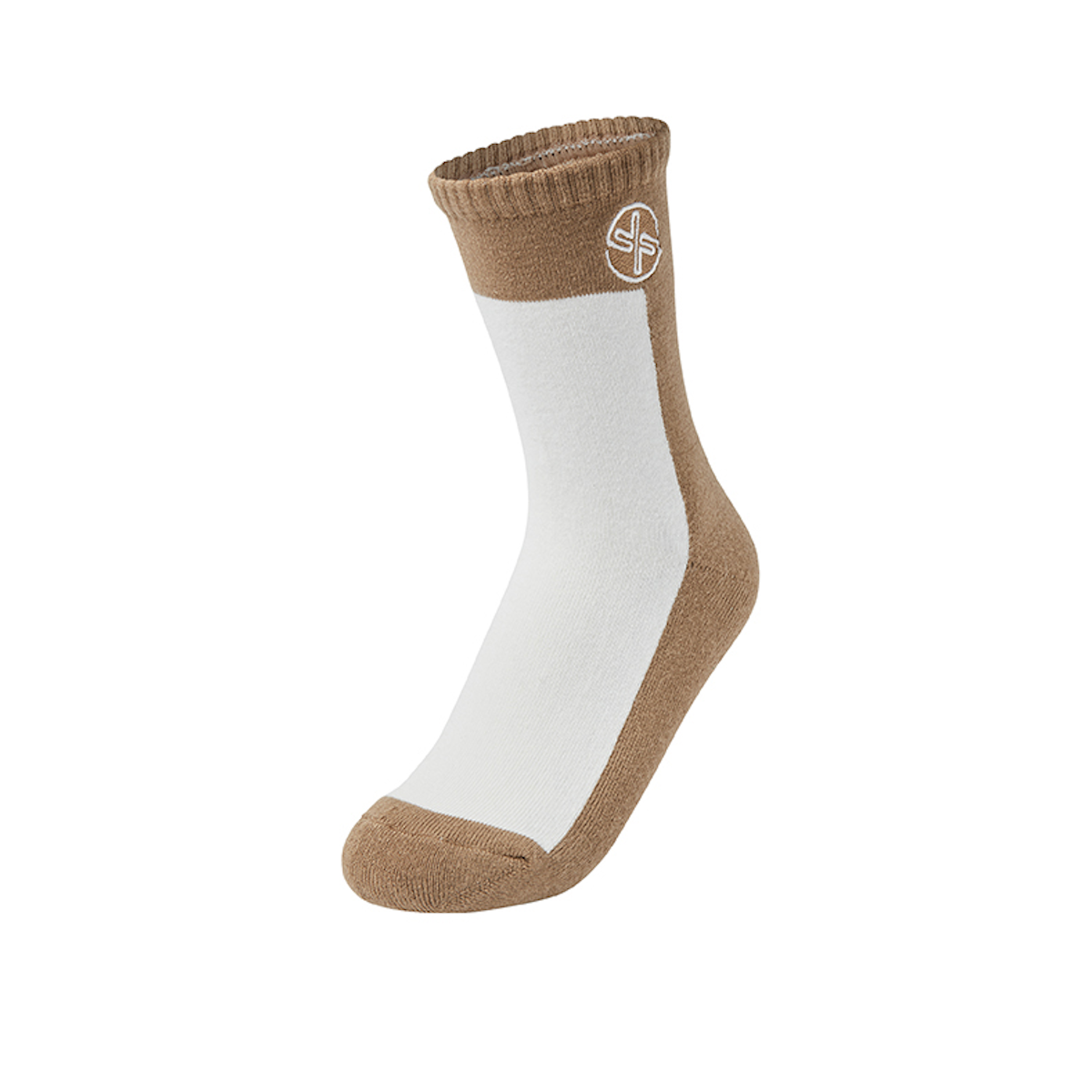 Colour Block Crew Socks_Hazlenut Brown