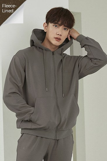 Heat-flex Zip-Up Hoodie_Mud Gray