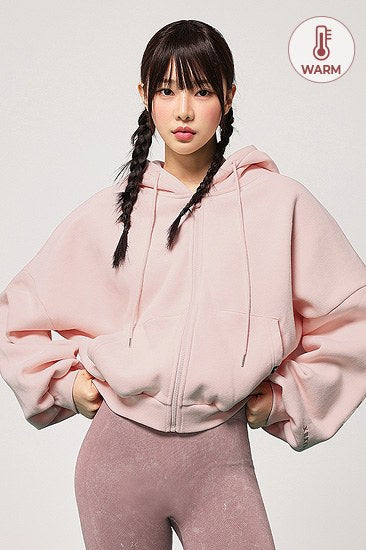 Napping Hood Zip-up_Sepia Pink