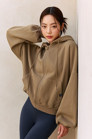 Napping Hood Zip-up_Cafe Au Lait