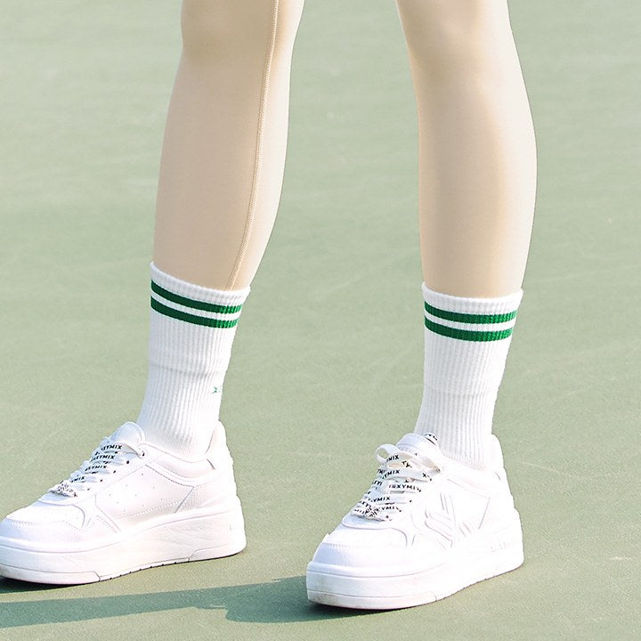 Non-Slip Line Crew Socks_Line Green