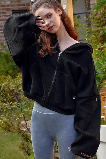 Napping Hood Zip-up_Black