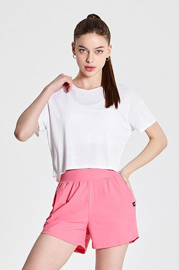 Back Slit Crop T-Shirt_Ivory