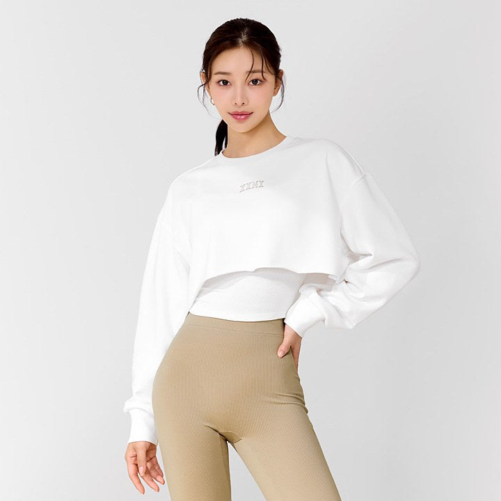 Soft Cotton Daily Crop Sweatshirt_Ivory