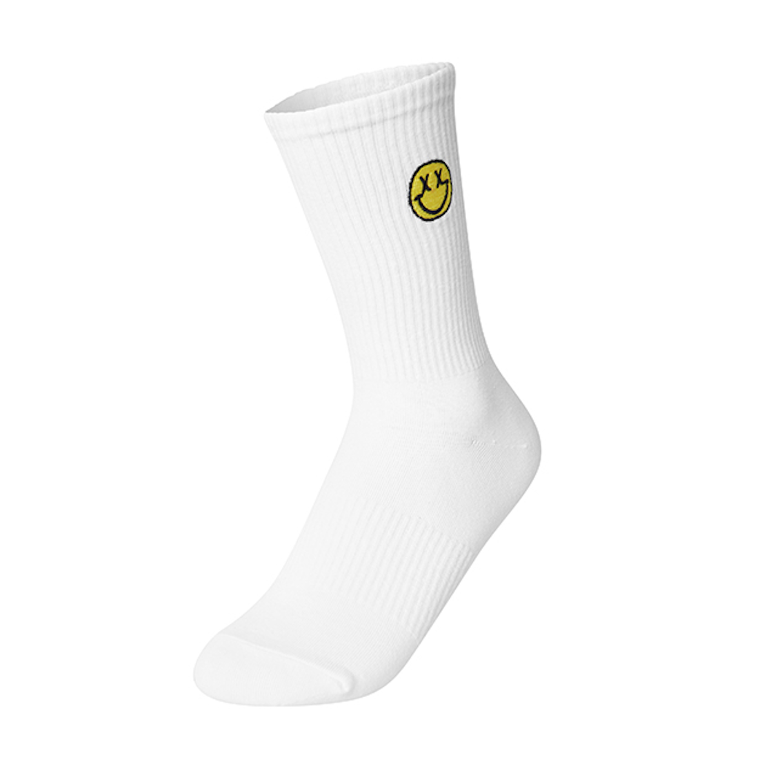 Smile Crop Socks_White