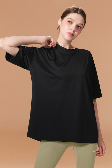 Ice feather Over fit T-shirt_Black