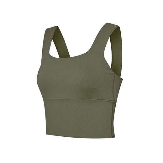 Wide Square Neck Crop Top_Khaki