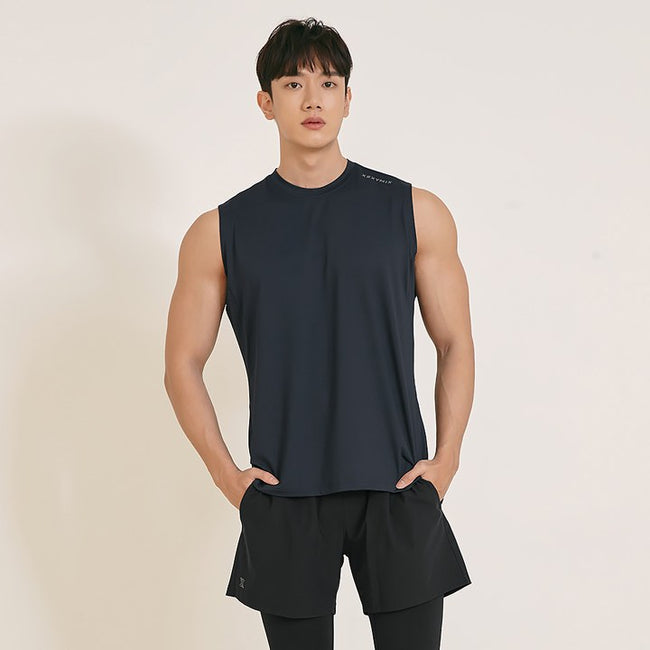 Cool Mesh Basic Sleeveless_Curve Navy