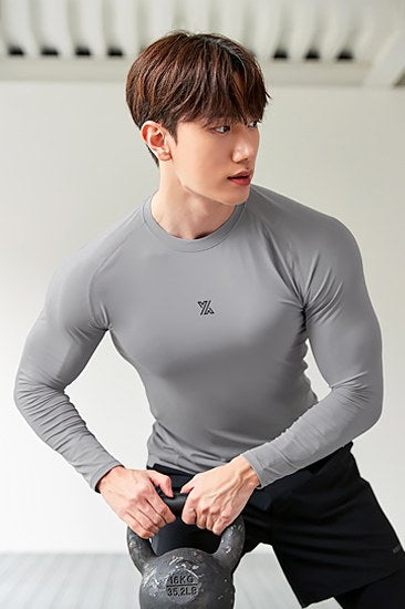 Base Tech Long Sleeve_Pull Up Light Gray