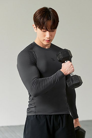 Base Tech Long Sleeve_Pull Up Dark Gray