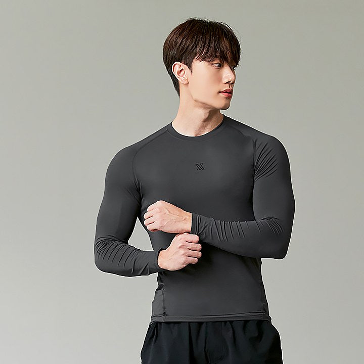 Base Tech Long Sleeve_Pull Up Dark Gray