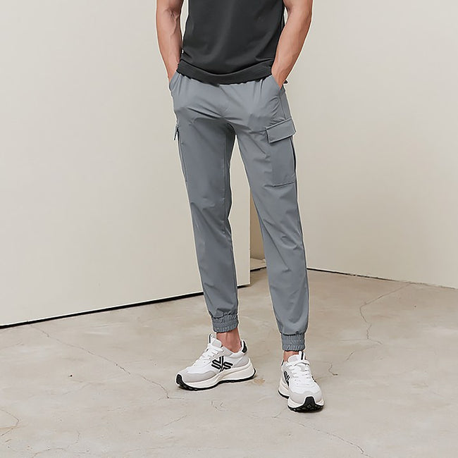 Comfortable Cargo Jogger Pants_Windy Gray