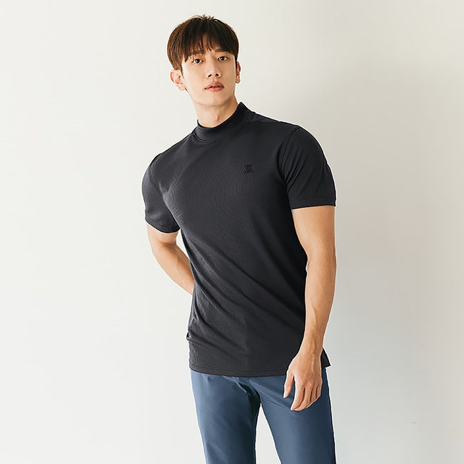 Mock Neck Technical Short Sleeve_Pro Gray