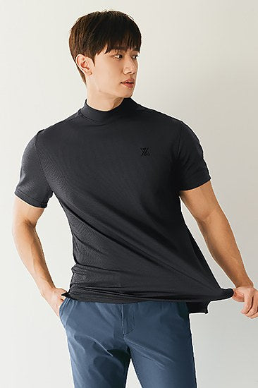 Mock Neck Technical Short Sleeve_Pro Gray