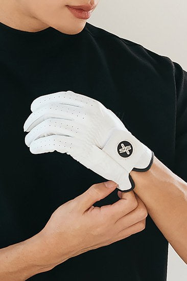 Men's Sheepskin Left Golf Glove_White Black